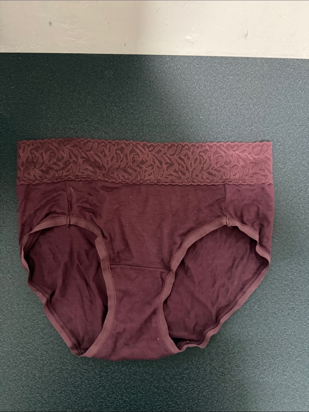 Midnight by Carole Hochman Lace-Waist Brief in Wine